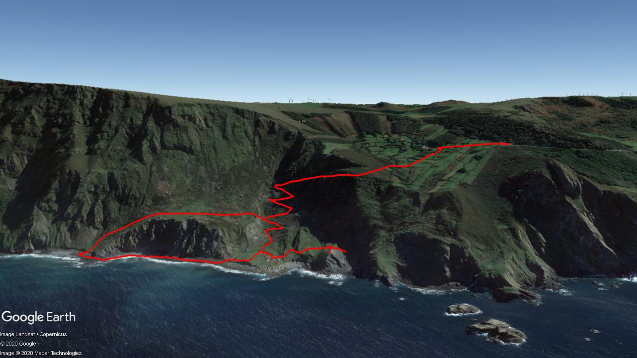 Mapa del recorrido Praia de Teixidelo