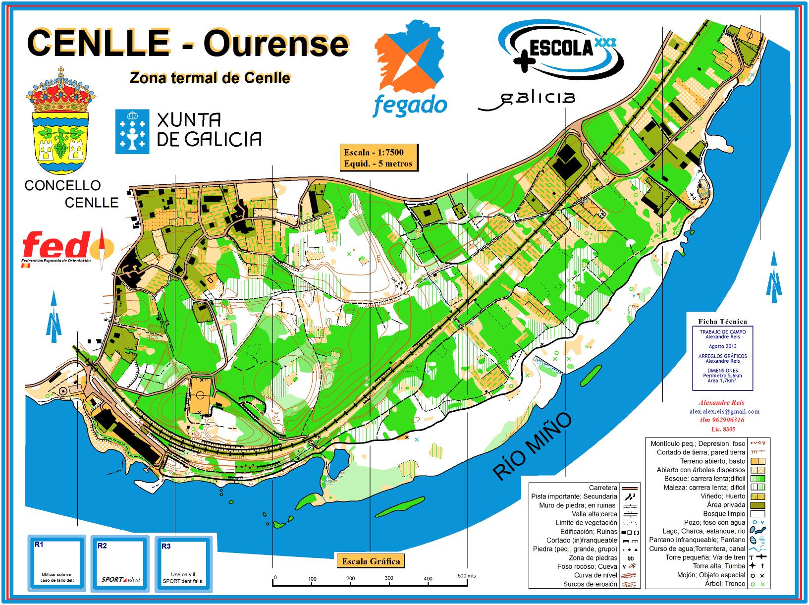 Mapa del recorrido Circuito de Orientación de Cenlle